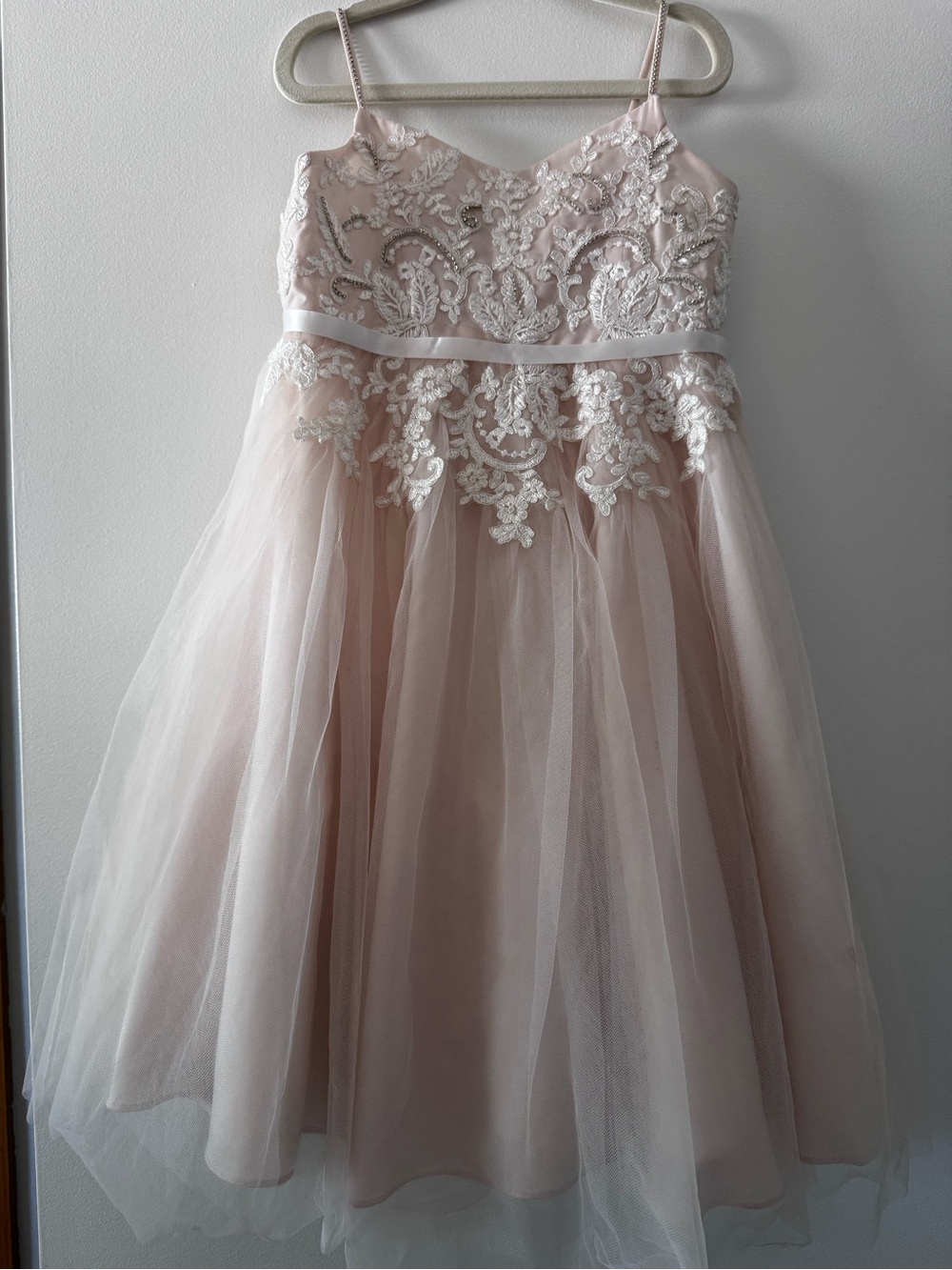 Girls Flower Girl / Occasion Dress - Blush Tule - Size 5